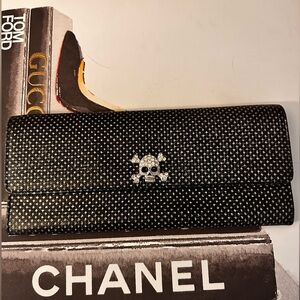 Y2K Vintage nOir Skull Clutch Rhinestone & Glitter Bag